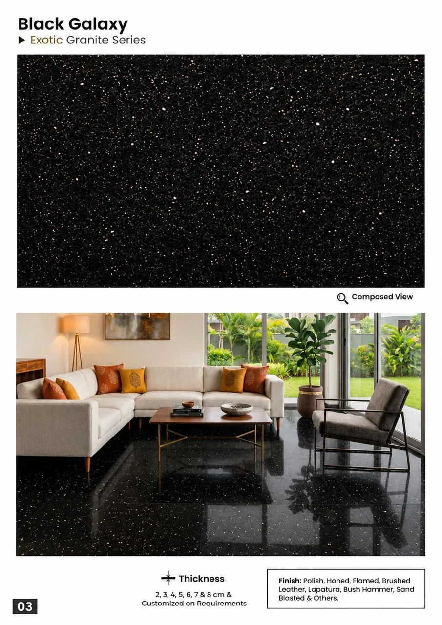 Bush hammered grey granite stone paving slab
