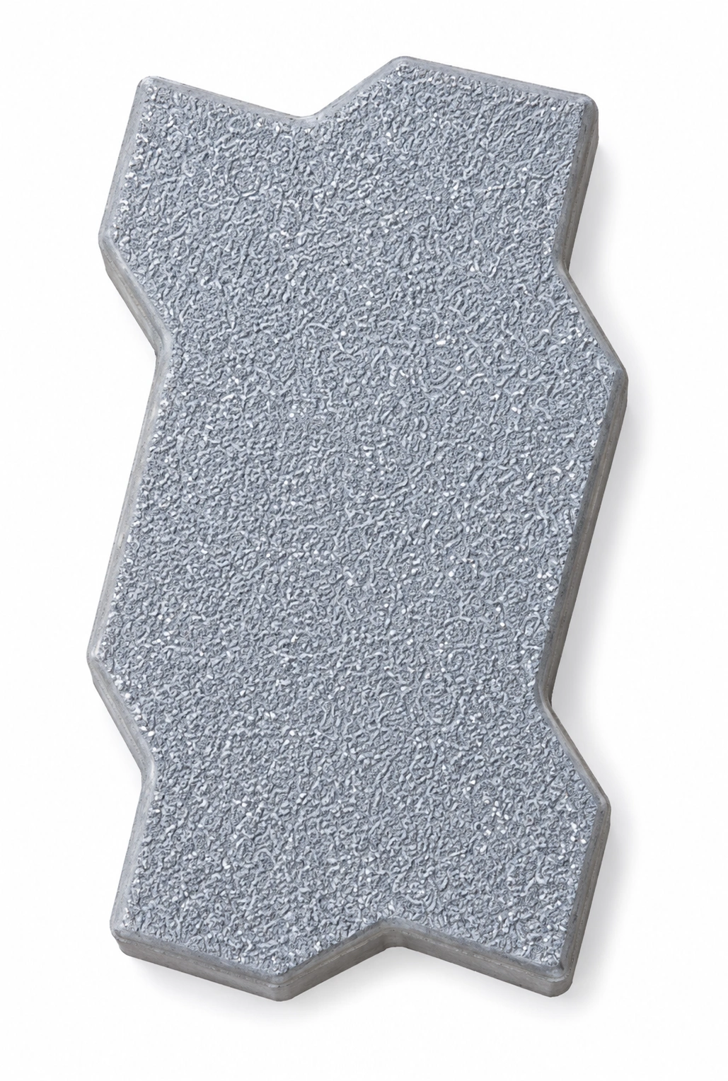 Zig-zag heavy duty interlocking concrete paver with shot-blasted finish